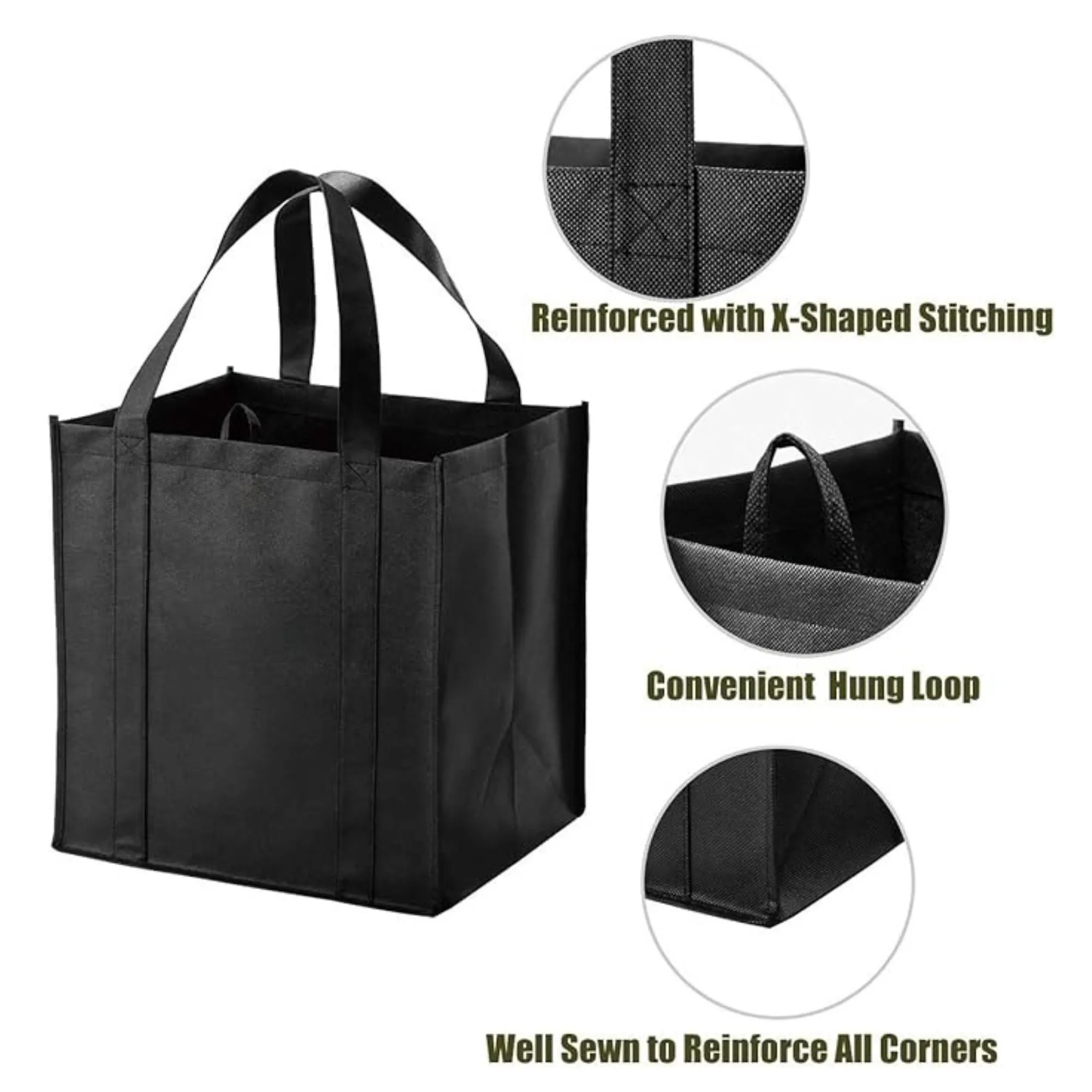 Non-Woven Carryall Shopping Bag 13"x15"x10" Customizable in 6