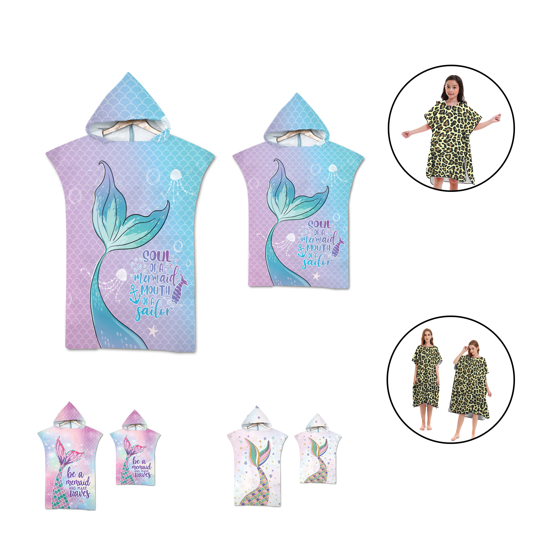 Microfiber Beach Towel with Hood for Adult Kids 2