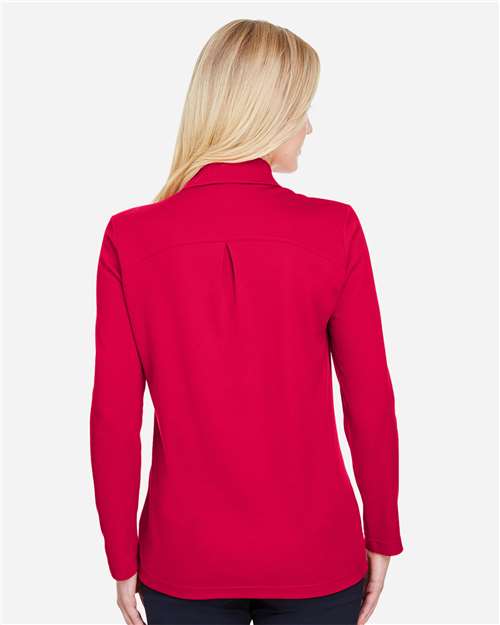 Women's CrownLux Performance® Plaited Long Sleeve Polo - DG20LW 11
