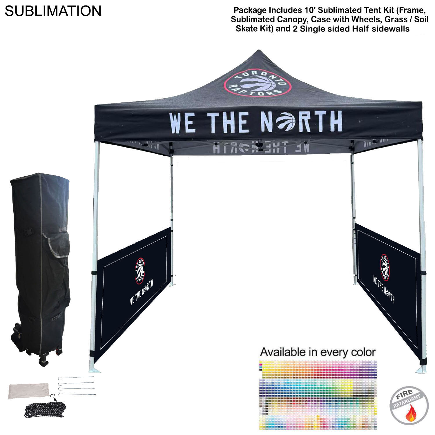 Tent Sidewalls Package,10' Sublimated Tent Kit and 2 Half single sided sidewalls 17
