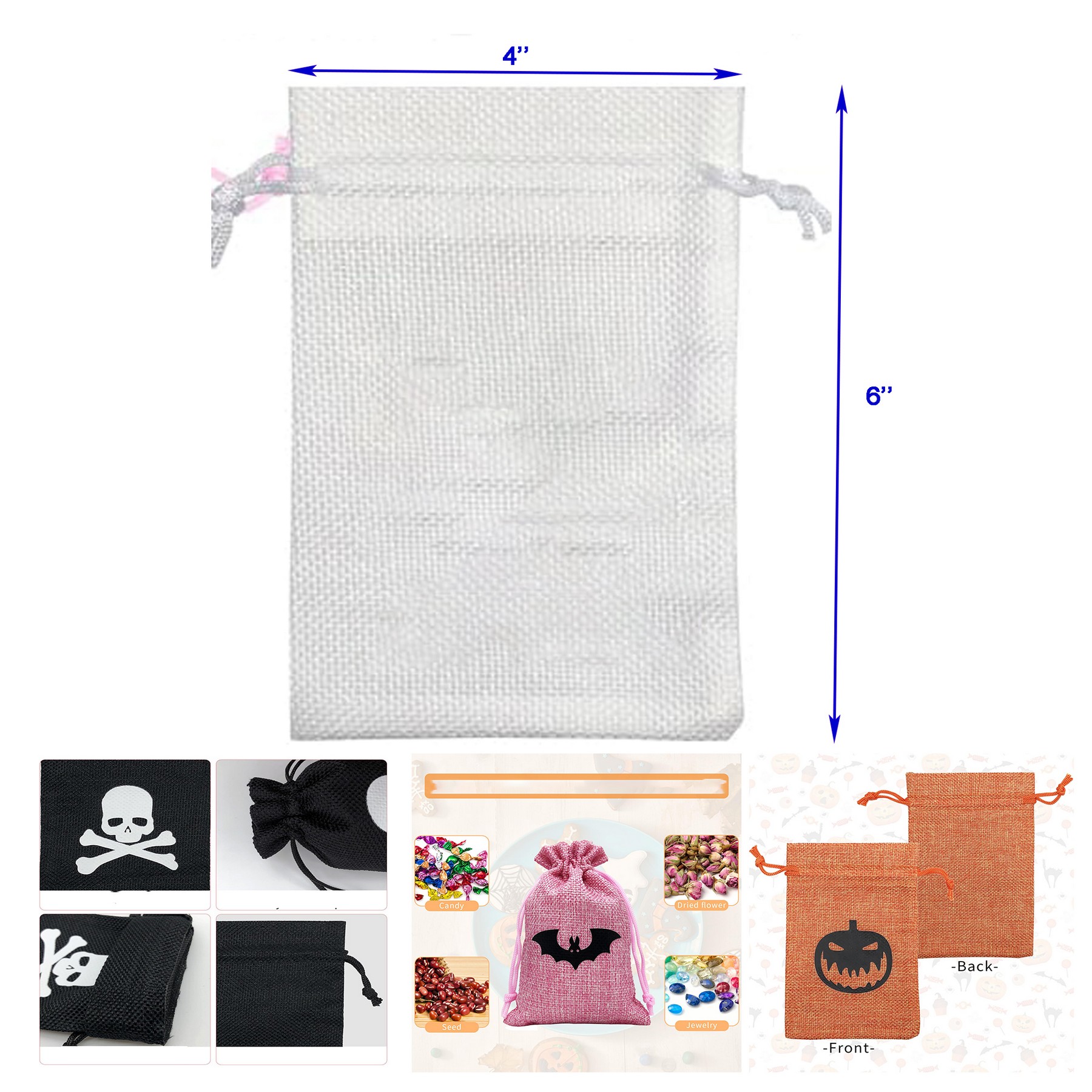 Halloween Burlap Gift Bag 2