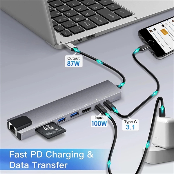 8 In 1 Usb C Hub Multiport Adapter 9