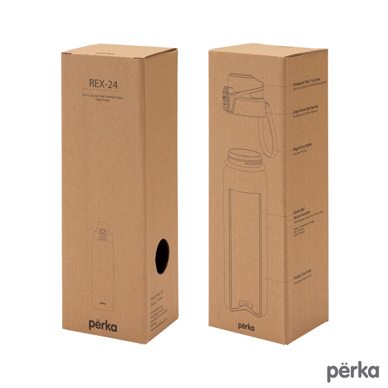 Perka® Rex Fresh 24 oz. Double Wall, Recycled Stainless Steel Water Bottle 26