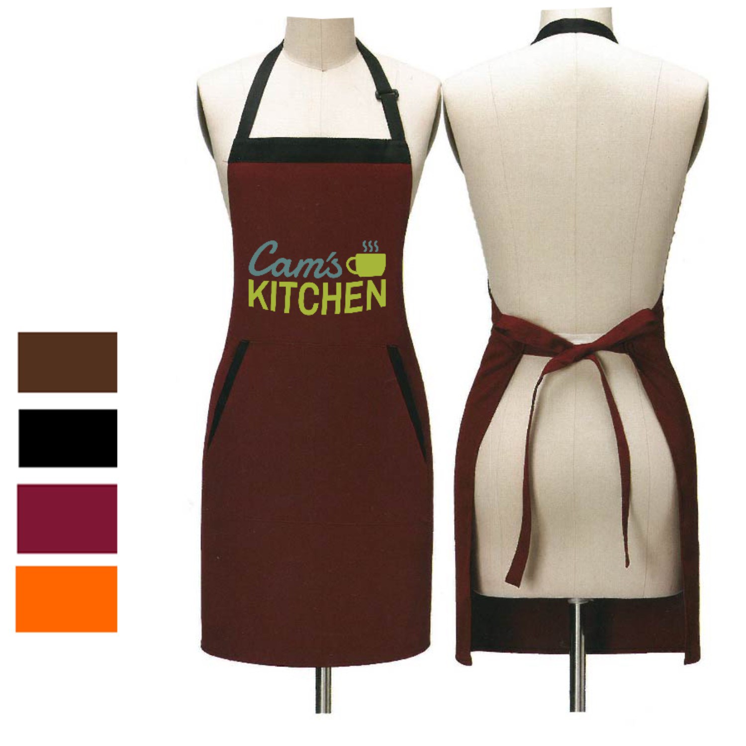 12 oz. Woven knitted Two-tone Kitchen Aprons w/ 2 Pockets 3