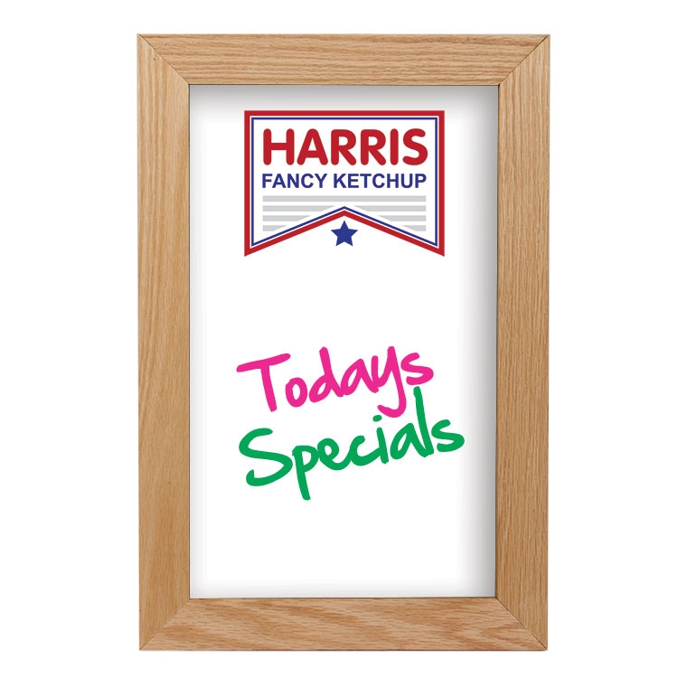 Oak Frame Wall Wet-Erase Board 12"w x 18"h