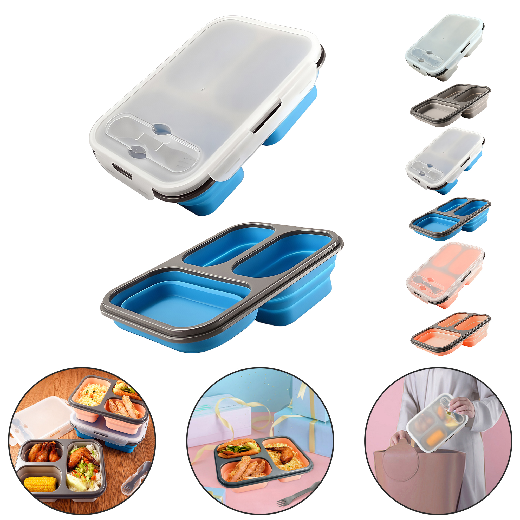 3-Compartment Silicone Lunch Box 5