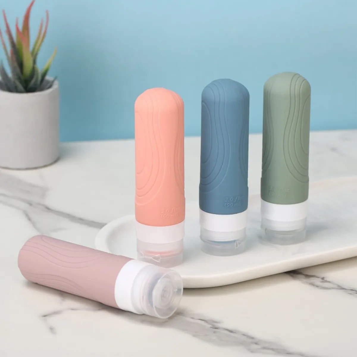 3oz Portable Leak Proof SiliconeTravel Bottle For Toiletries 1