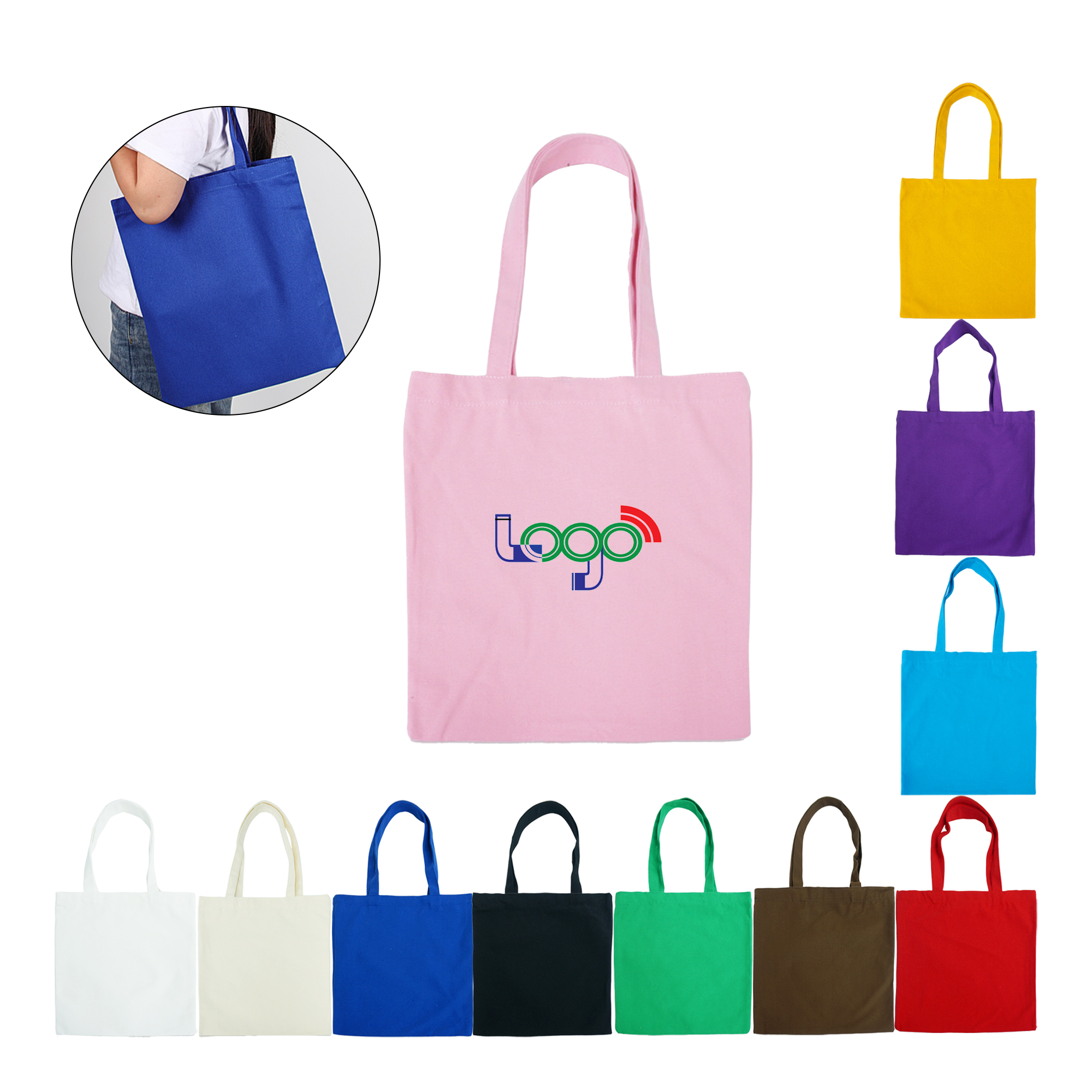 Eco-Friendly Portable Canvas Tote Bag, custom tote bag with logo imprint 2