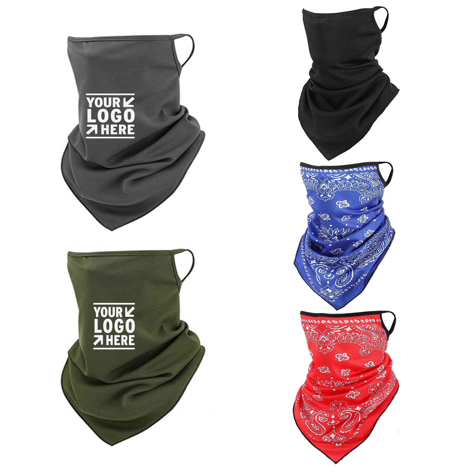 Scarf Mask Bandana with Ear Loops 2