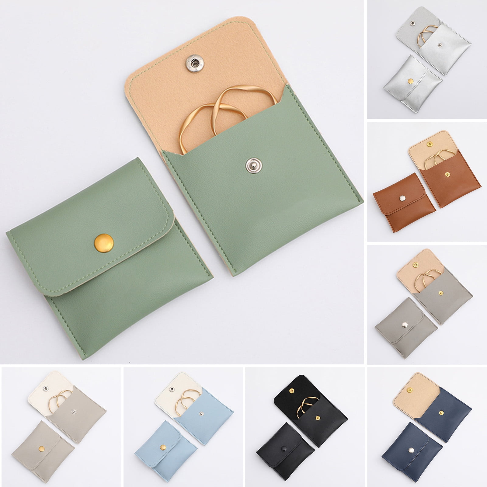 PU Leather Snap Button Jewelry Bag 2