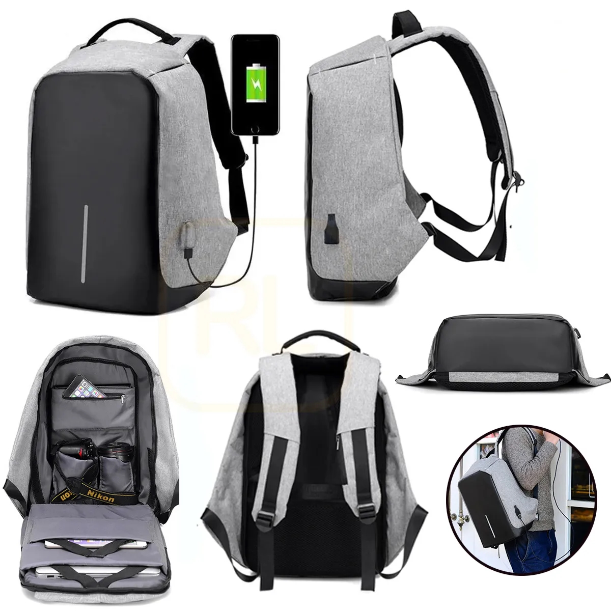 Anti-Theft Backpack with USB Charging Port 4