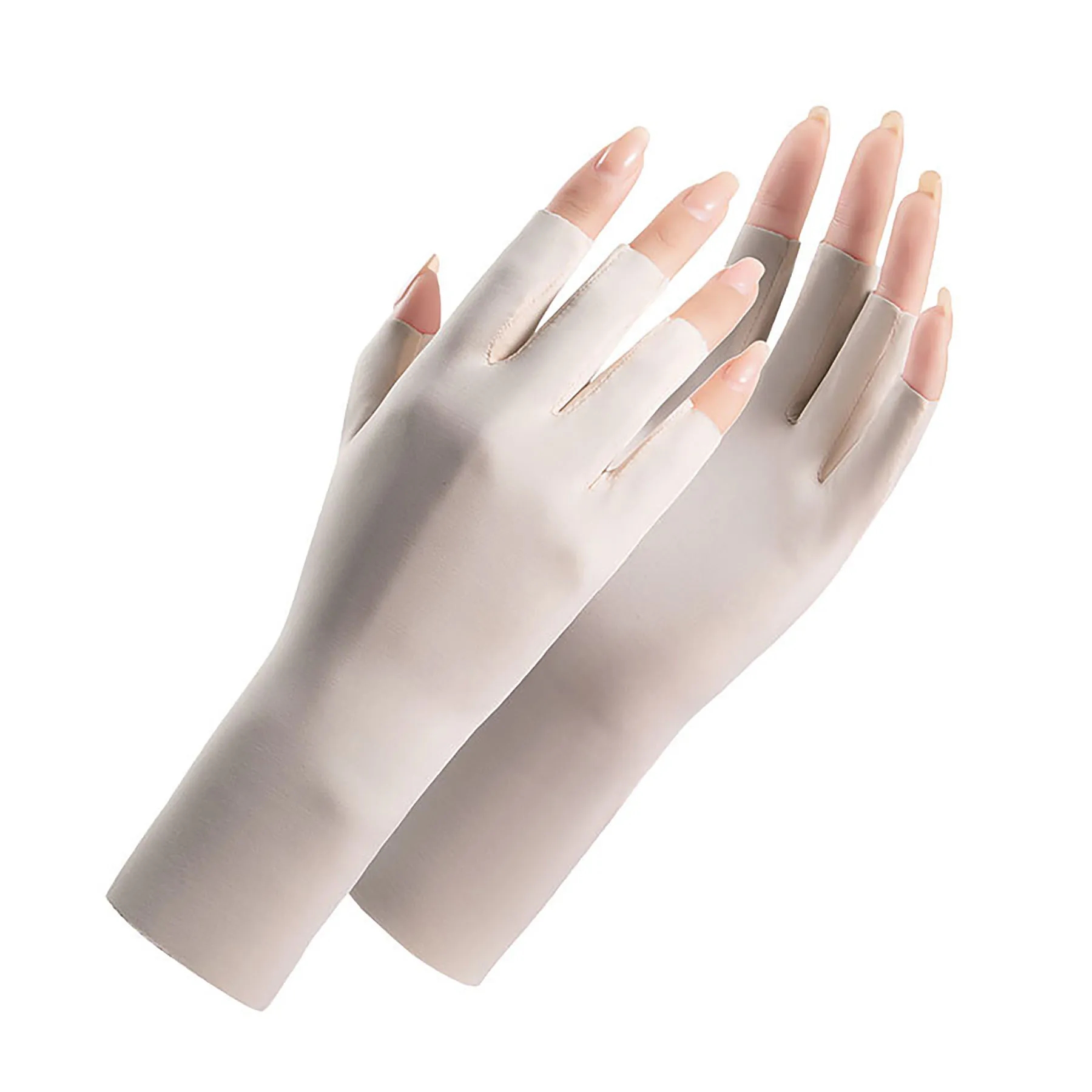 Women Sunblock Fingerless Gloves 9