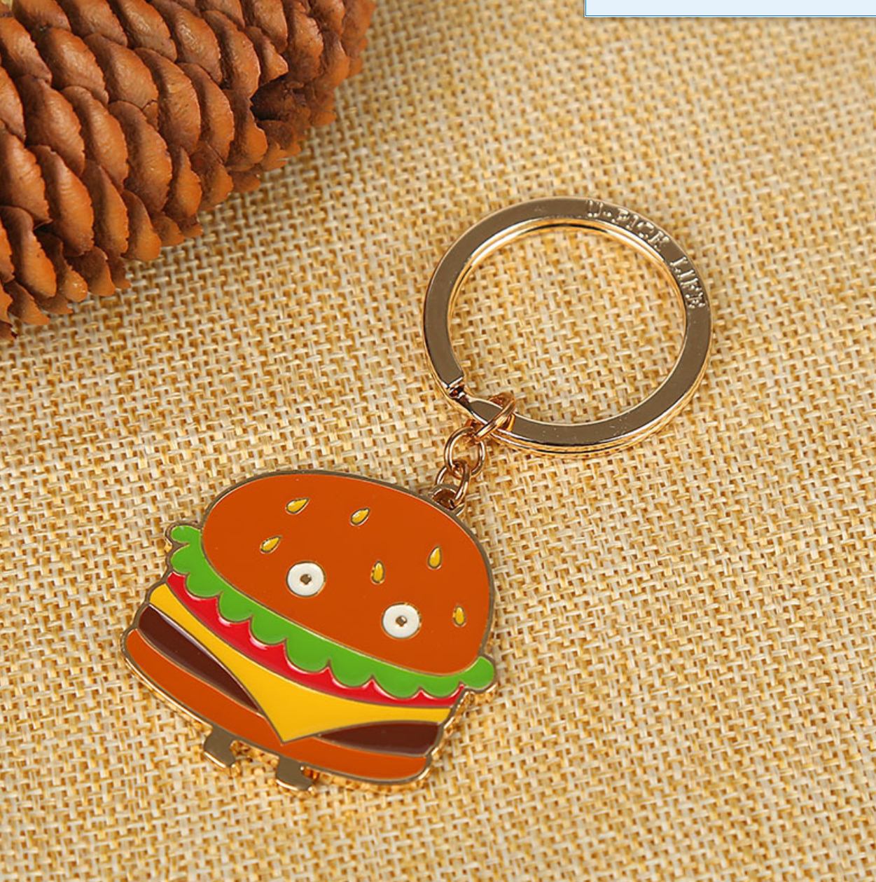 Metal Hamburger Keychains 2