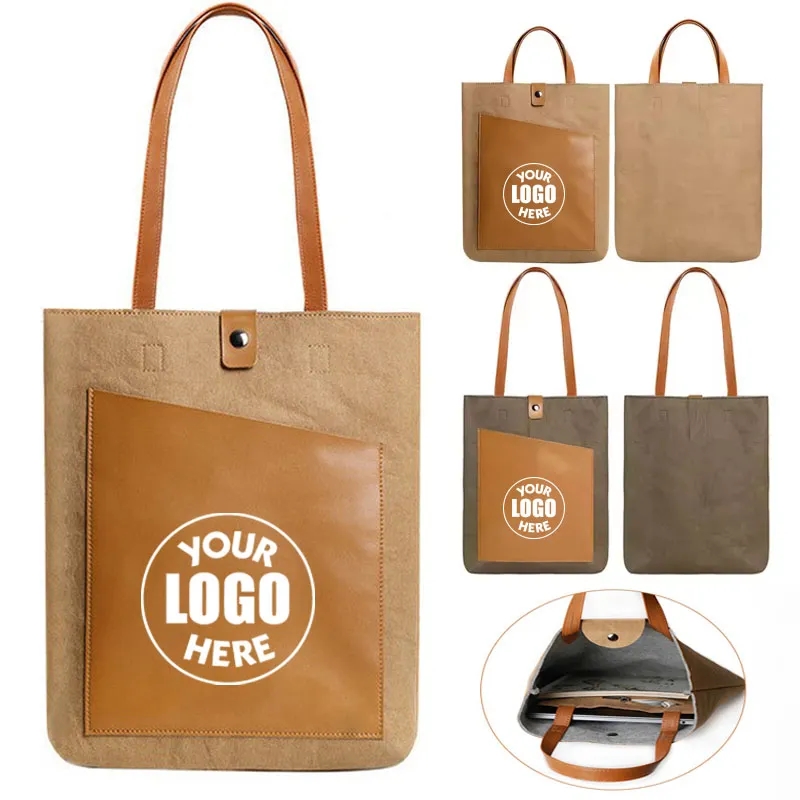 Washable Kraft Paper Laptop Tote Bag 4