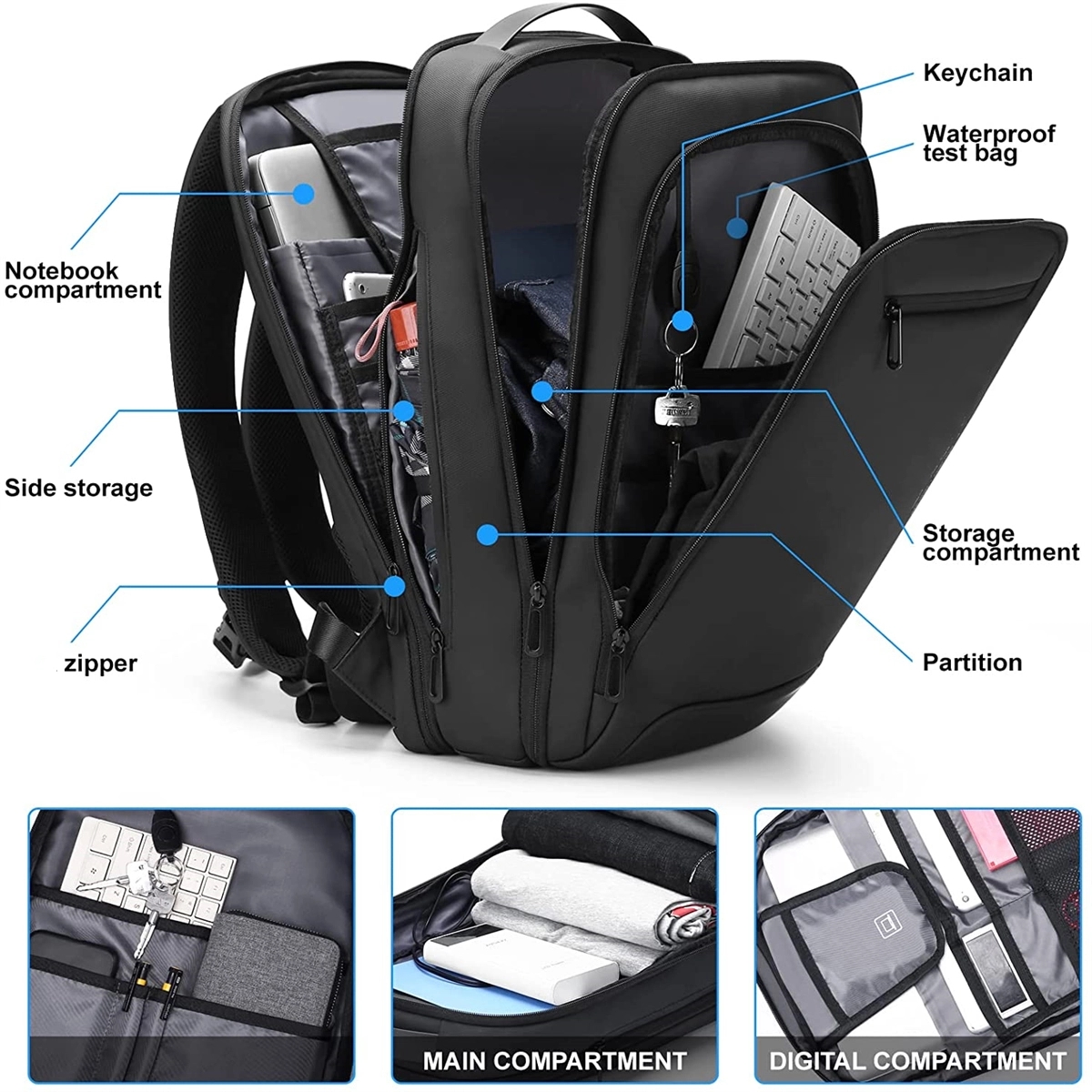 15.6 Inch Slim Laptop Backpack For Men 4
