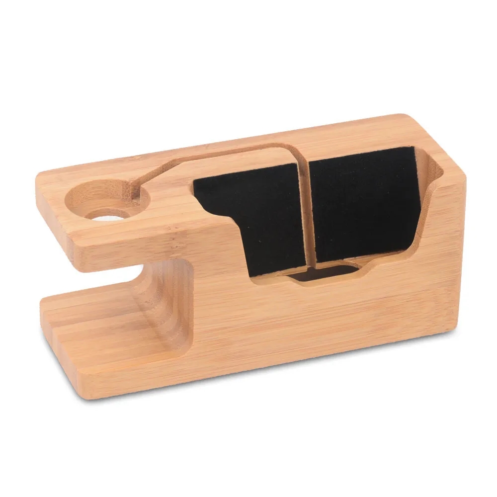 Bamboo Wood Charging Holder for Watch Phone 3