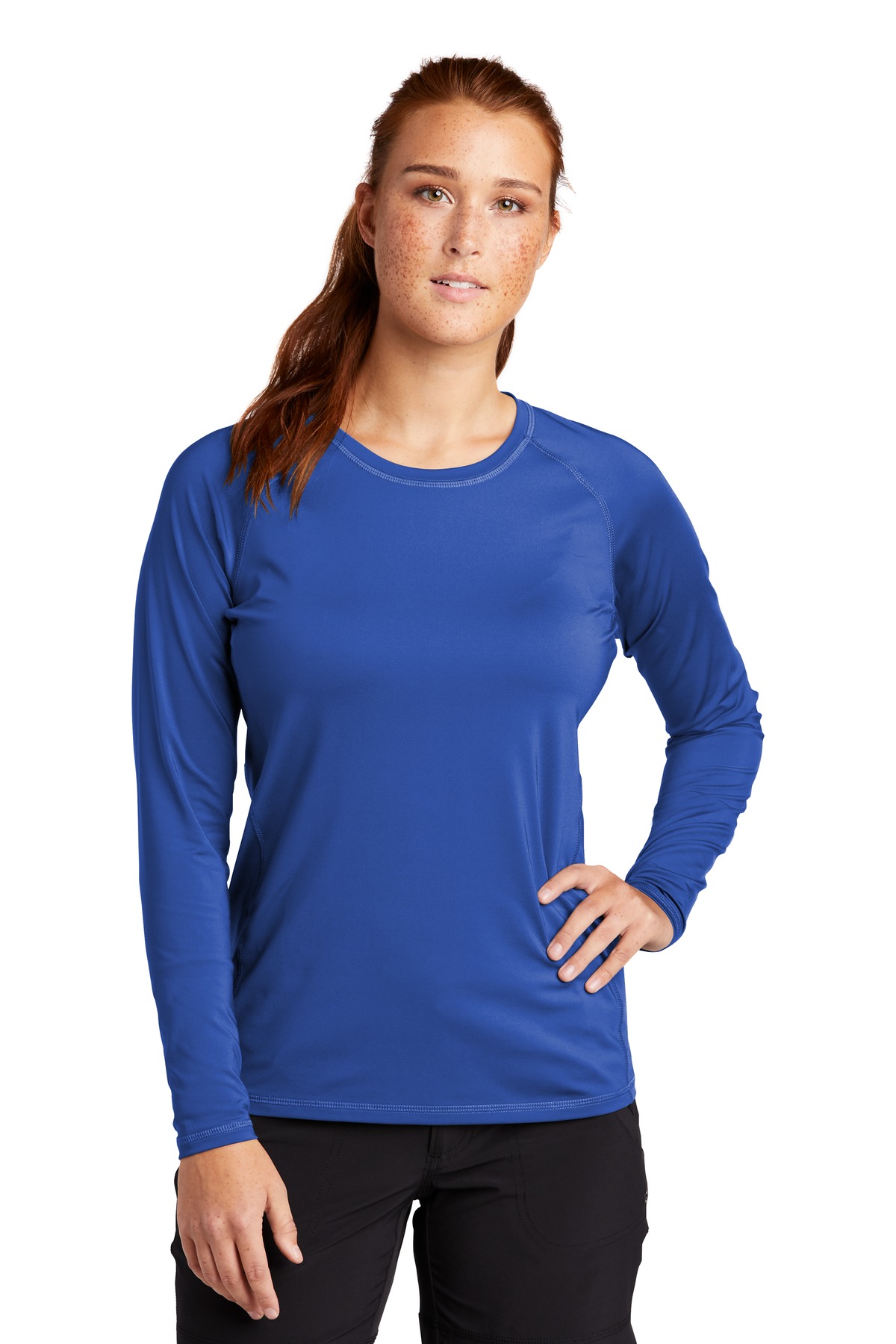 Sport-Tek Women's Long Sleeve Rashguard Tee. LST470LS 4