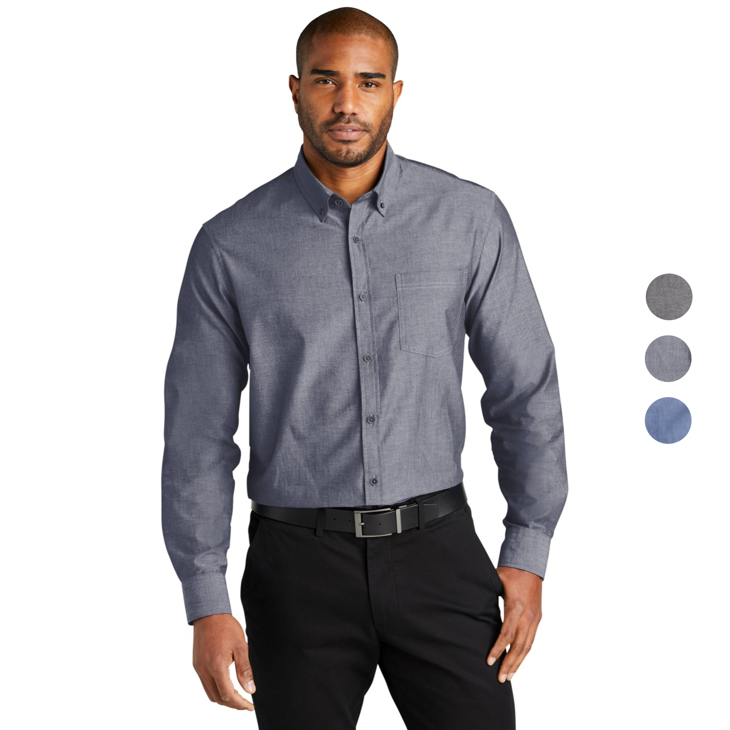 Port Authority Long Sleeve Chambray Easy Care Shirts 2.9 oz. 4