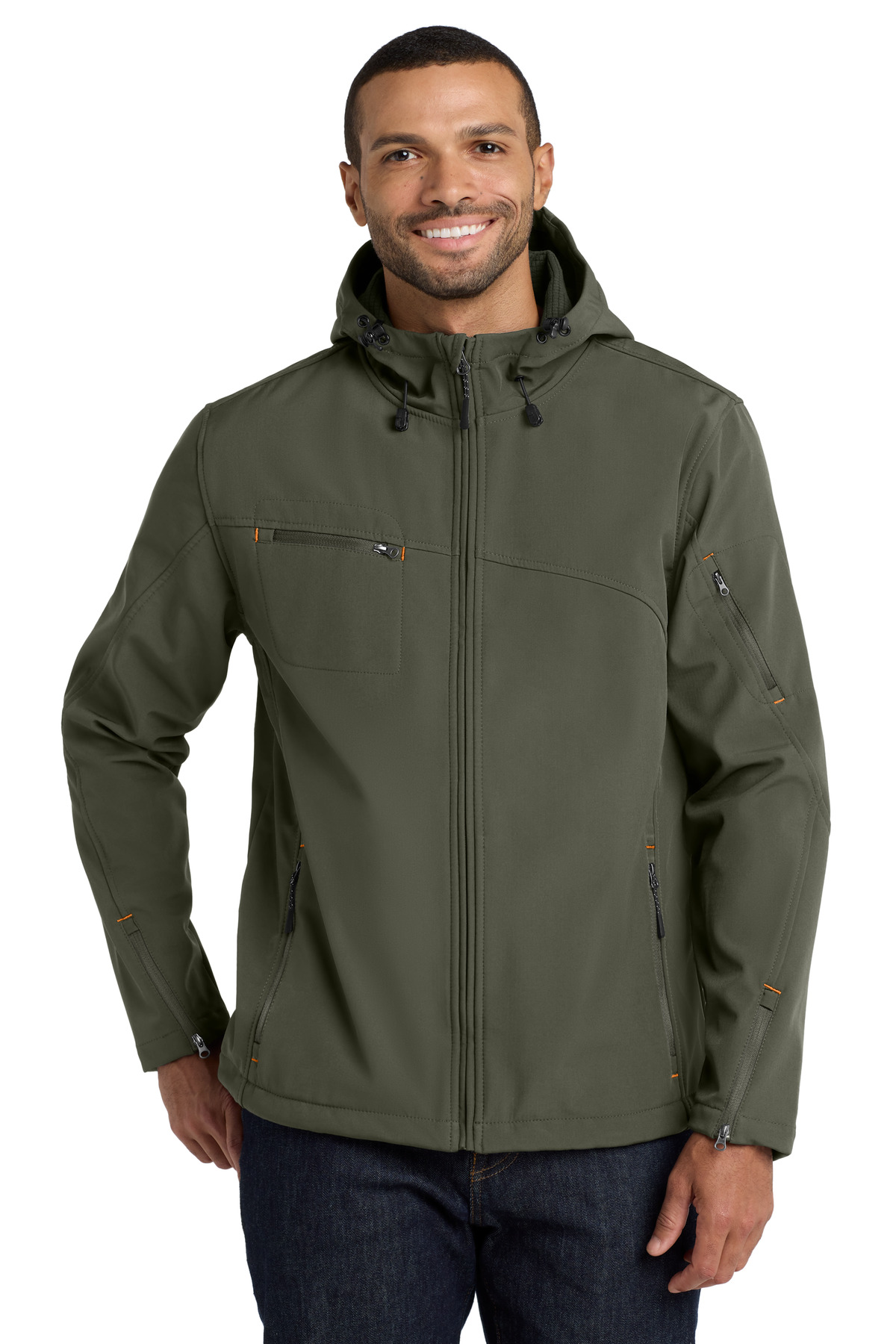 Port Authority Textured Hooded Soft Shell Jacket. J706 14