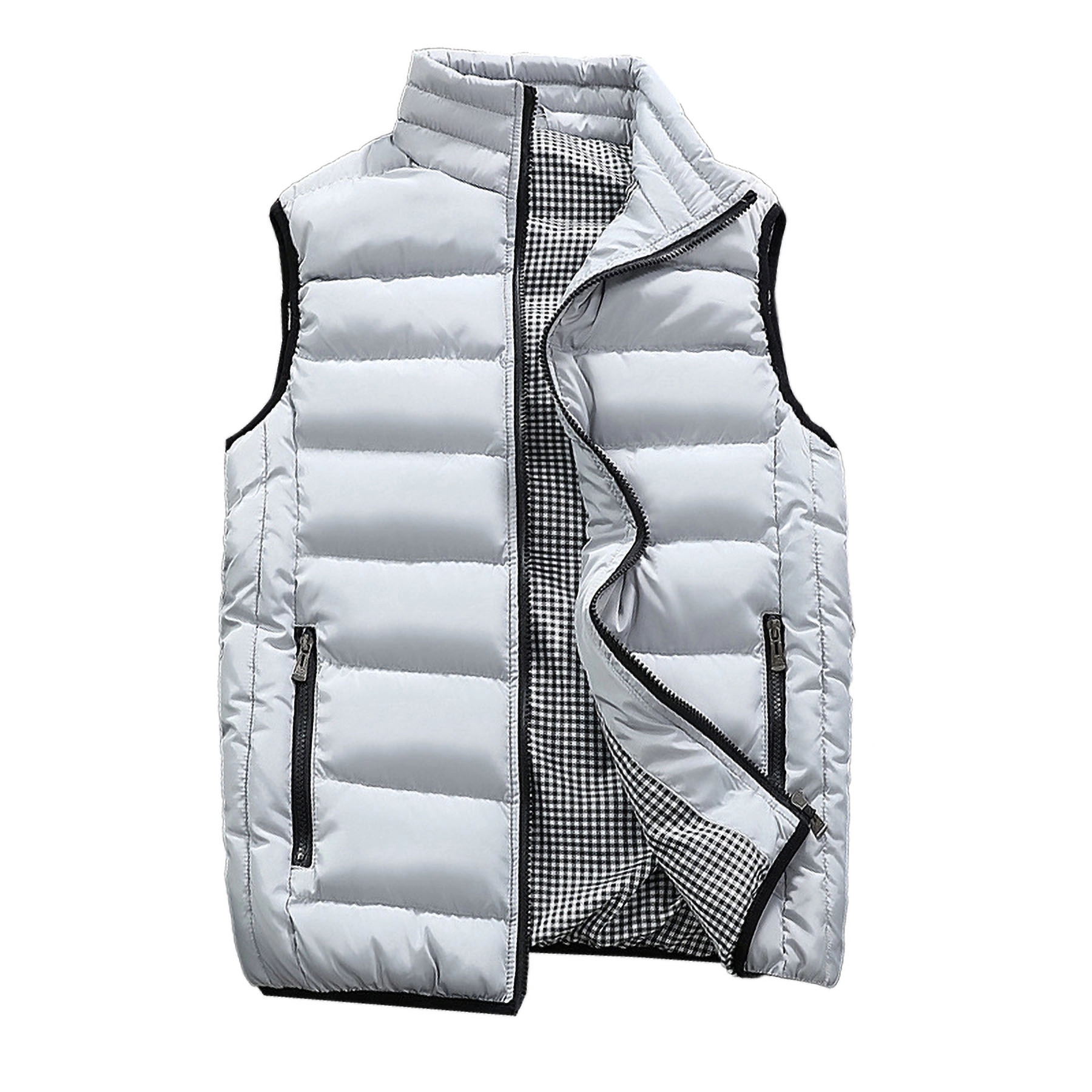 Mens Solid Winter Sleeveless Vest Coat 2