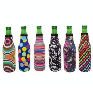 300Ml Neoprene Beer Bottle Holder With Zipper, custom koozie with logo imprint 3