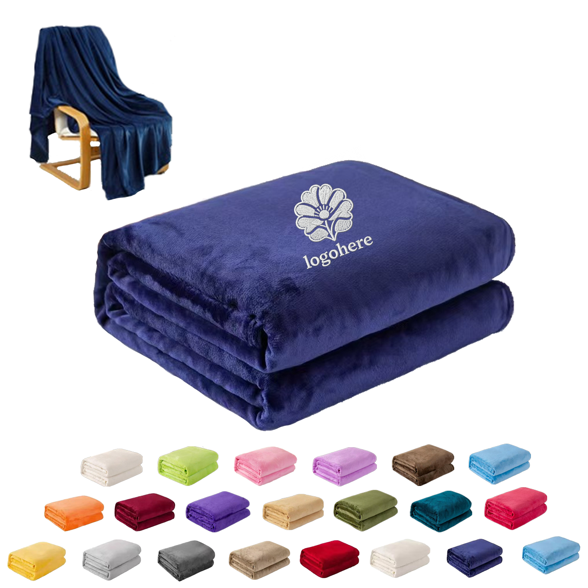MOQ 20 200GSM Lightweight Flannel Throw 2