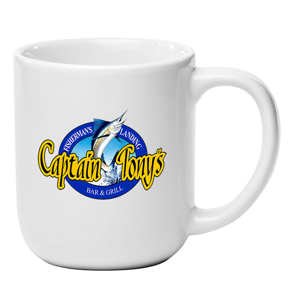 16 oz. Vibrant Glossy Ceramic Mug - White 1