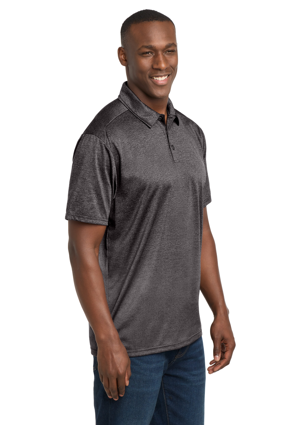 Sport-Tek Ombre Heather Polo. ST671 4