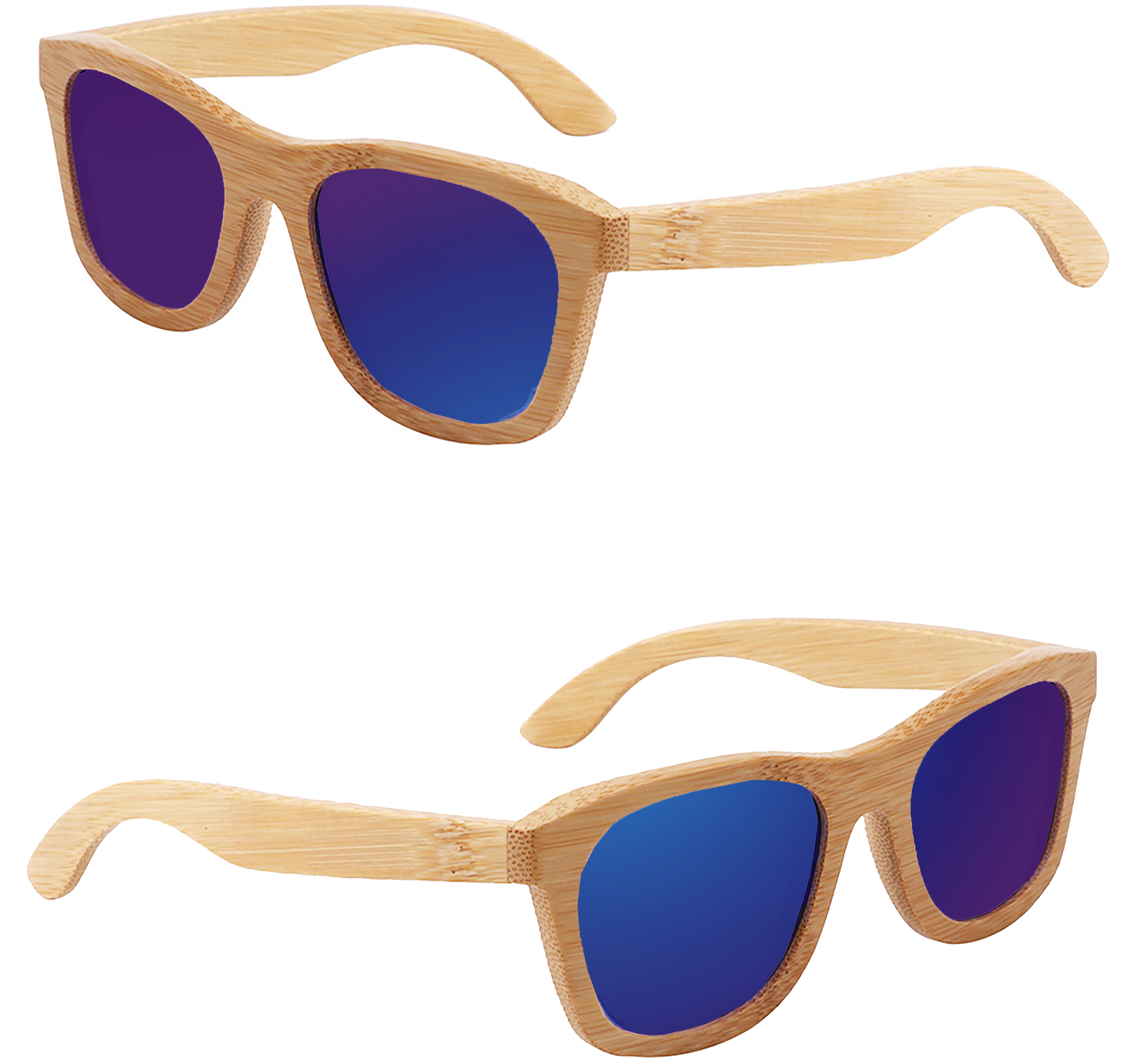 Bamboo Mirrored Lenses Promotional Sunglasses w/ Temple Imprint 13