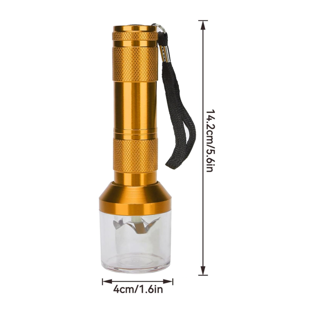 LED Flashlight Grinder Combo with Metal Body and Jar Base 8