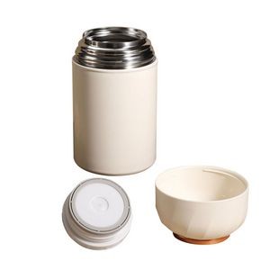 850ml Stainless Steel Food Cup With Double Wall Insulation Foldable Spoon 9