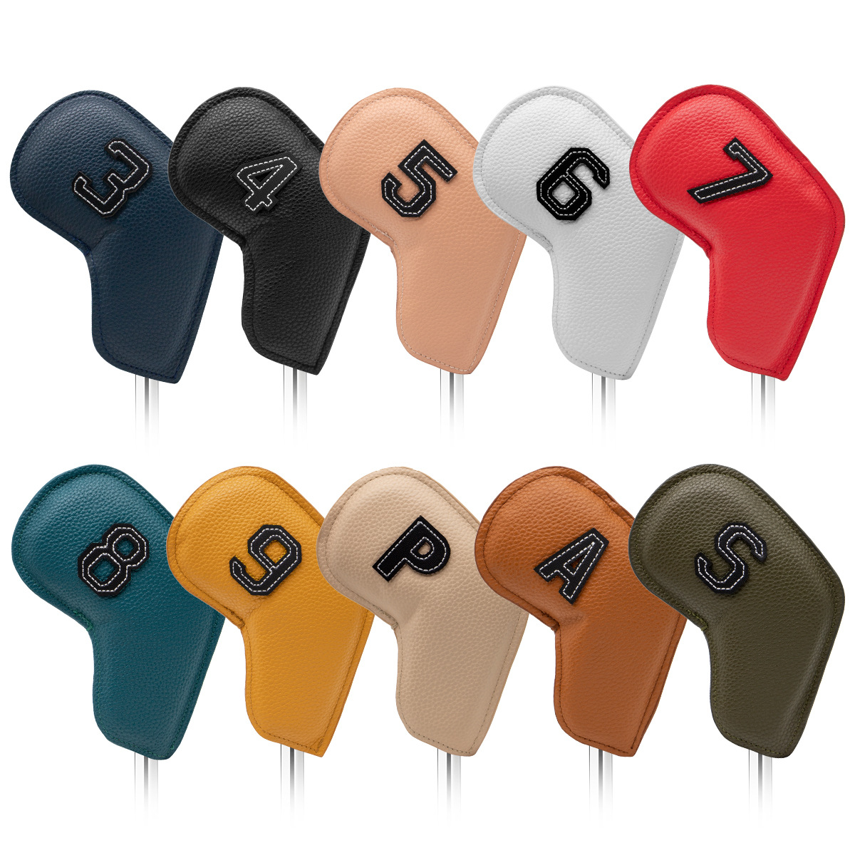 10 PCs Golf Club Cover Colorful Number Embroideried 3