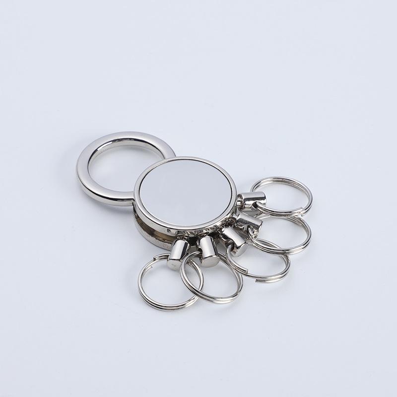 Circular Metal Keychain with Multiple Rings 4