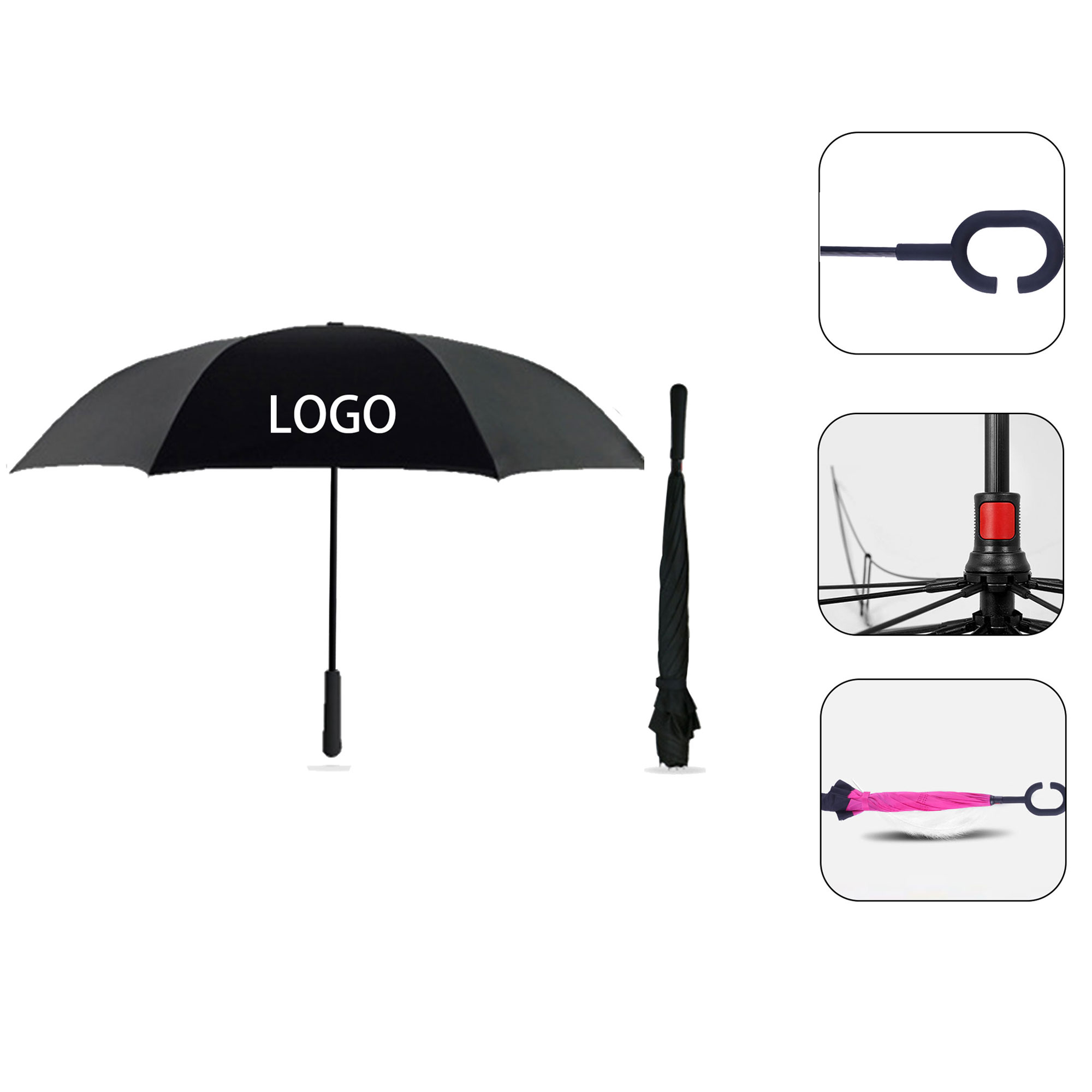 C-type Vehicle Dual-person Reverse Umbrella Gift Ad 4