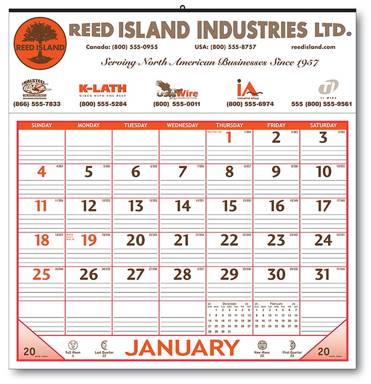 Style 145 Half-Apron Calendar 1