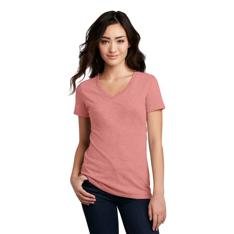 District Women's Perfect Blend CVC V-Neck Tee. 5