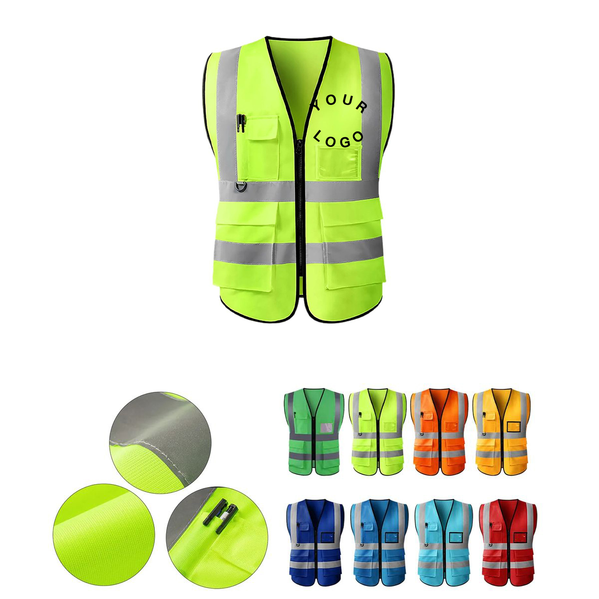 Reflective Safety Vest With Multiple Storage Pockets 2