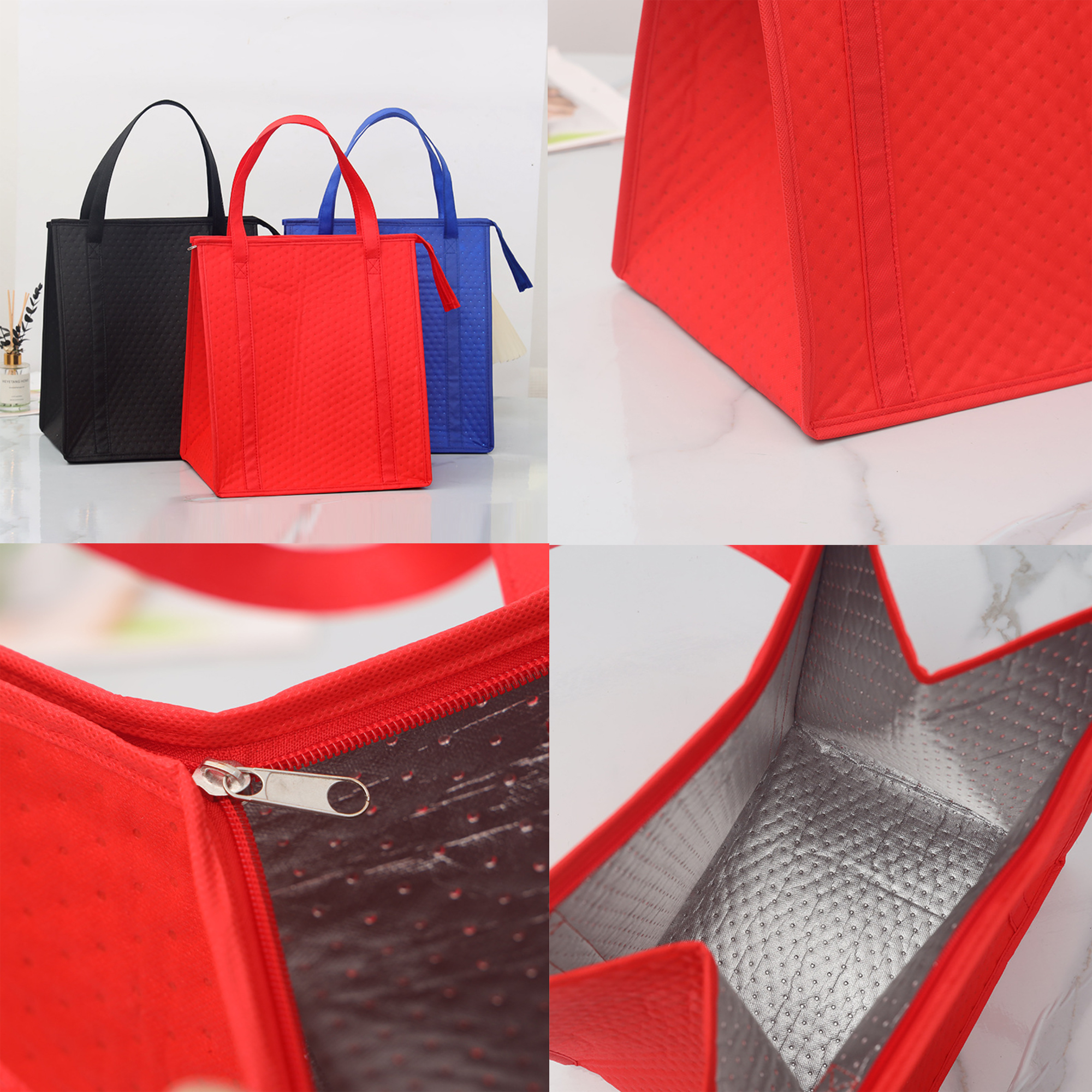 Zipper Insulated Lunch Tote Bags 1