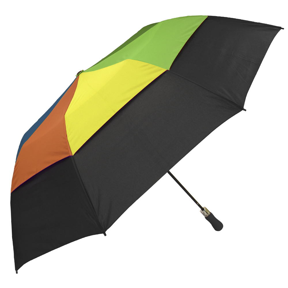 The Vented Rainbow Colossal Crown Folding Umbrella