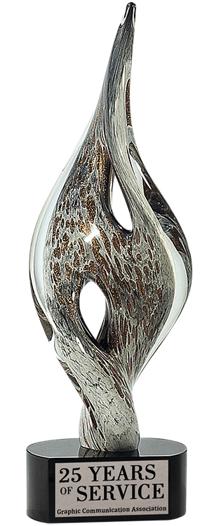 Silver Infinity Art Glass 15" 2