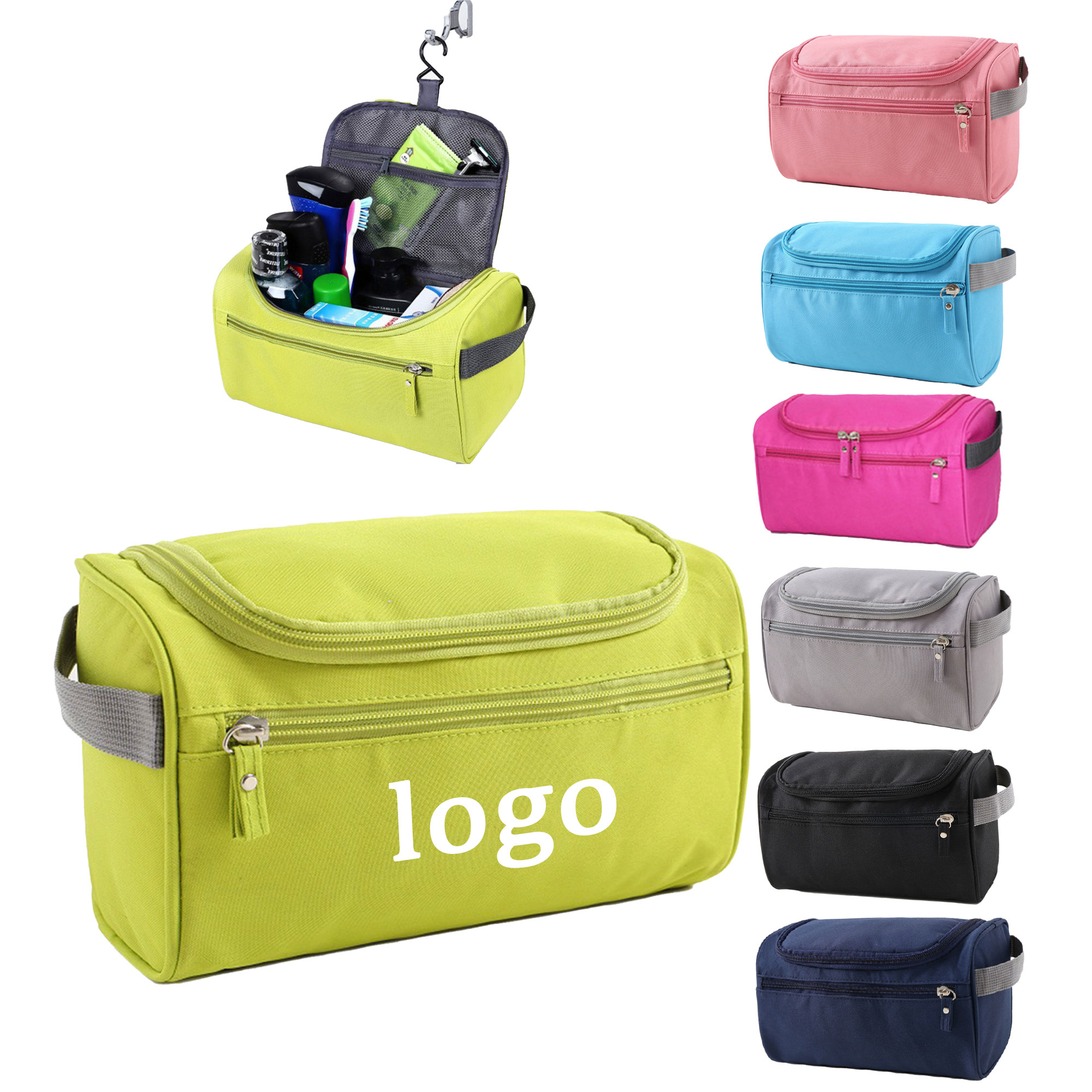 MOQ 30 Hook Toiletry Bag Bathroom Storage 10"L x 5.5"W x 6"H 2