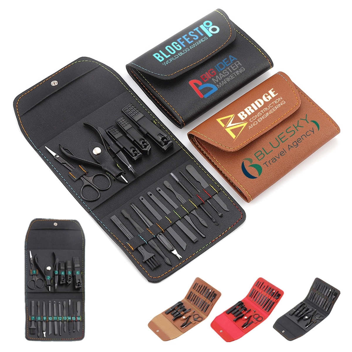 16 In 1 Professional Portable Manicure Nail Set with PU Case 3