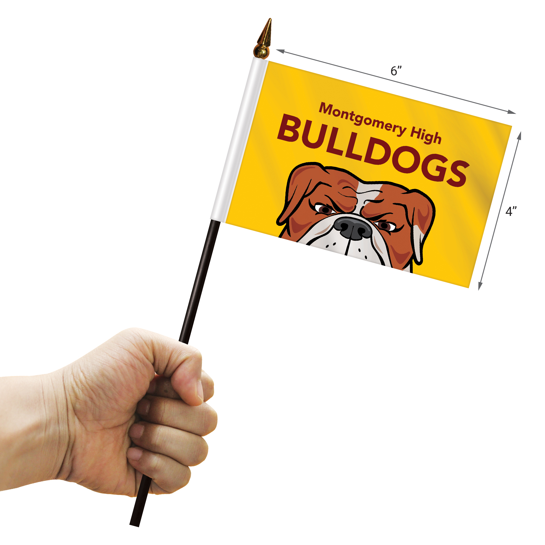4" x 6" Single Reverse Stick Flag with Pyramid Stick Flag Base 13