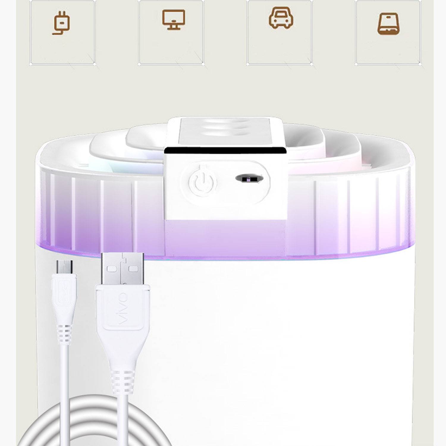 Portable Compact Adjustable Colorful LED Humidifier 5