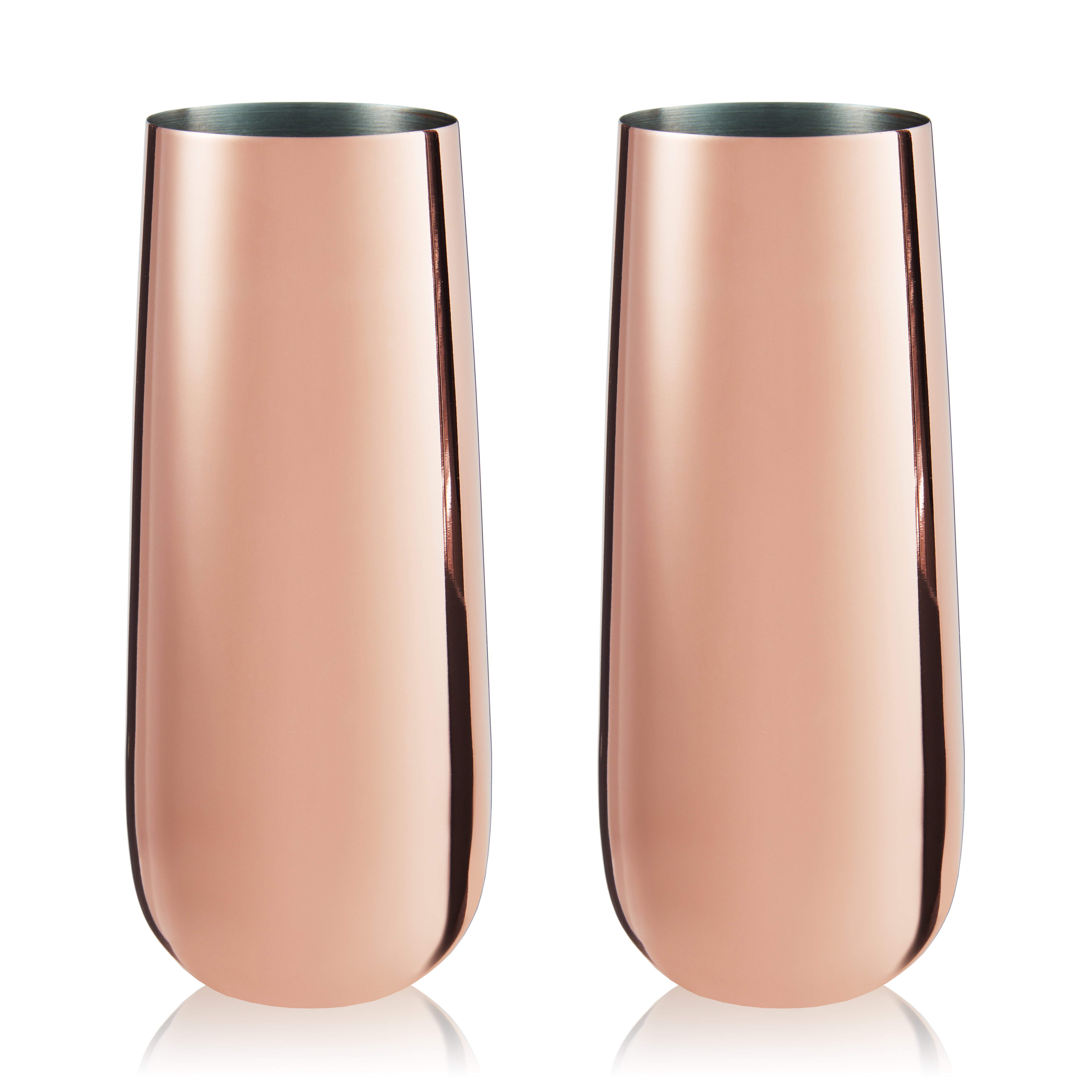 Viski® Copper Stemless Champagne Flute, set of 2 5