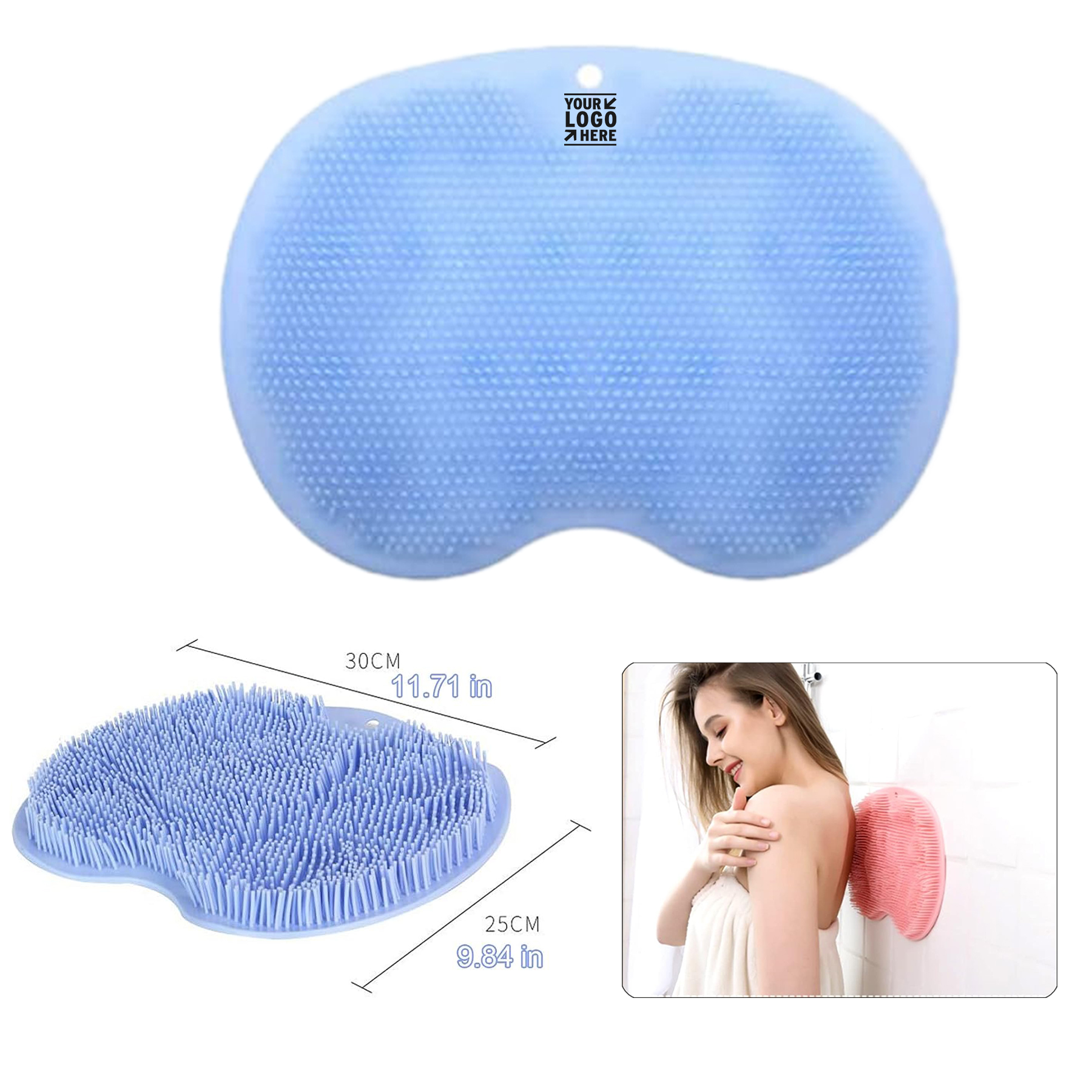Foot Exfoliating Dead Skin Scrubber Wall Mounted Back Scrubber Silicone Bath Massage Cushion Brush 