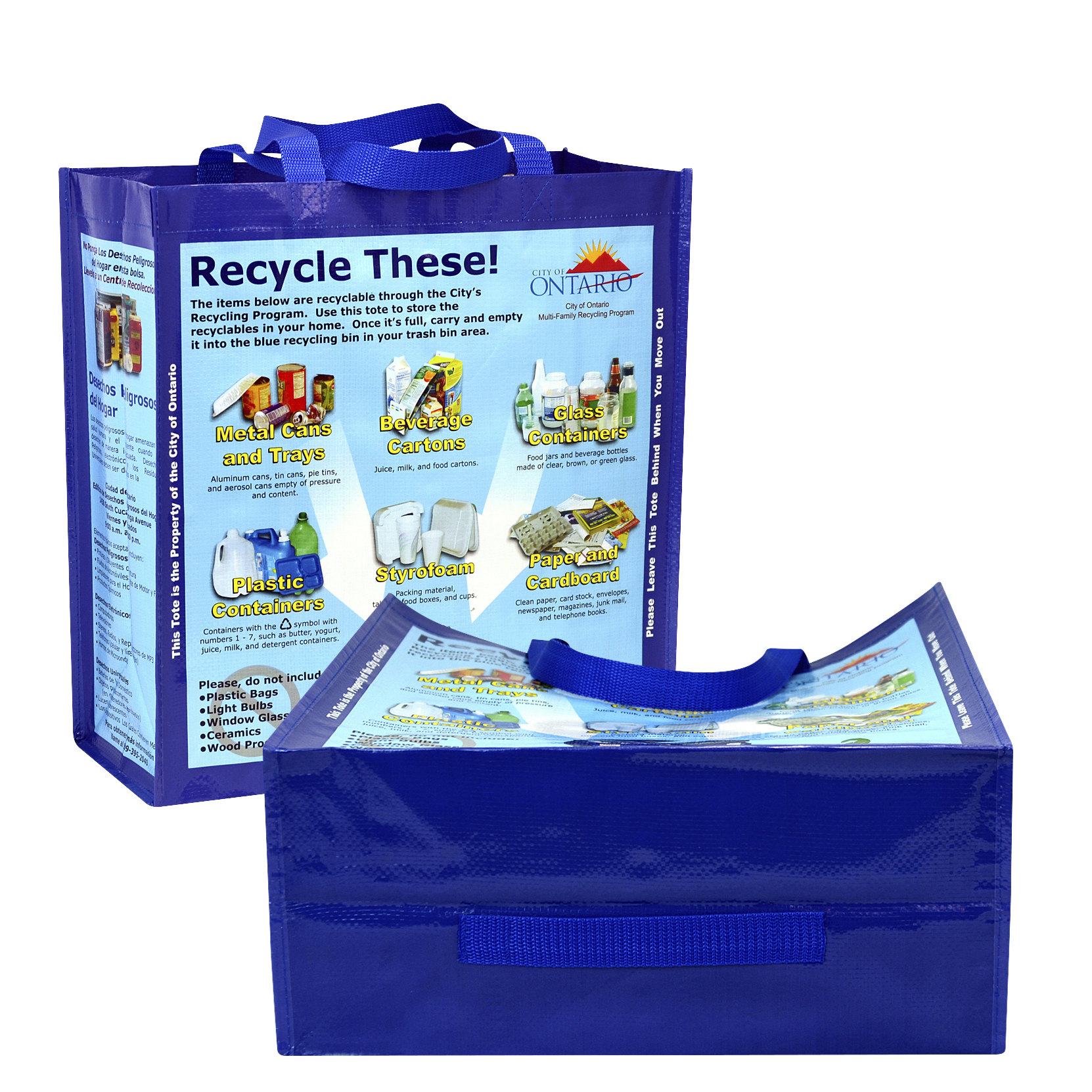 Custom 150g Laminated Woven Recycling Bag 15"x15.5"x7" 1