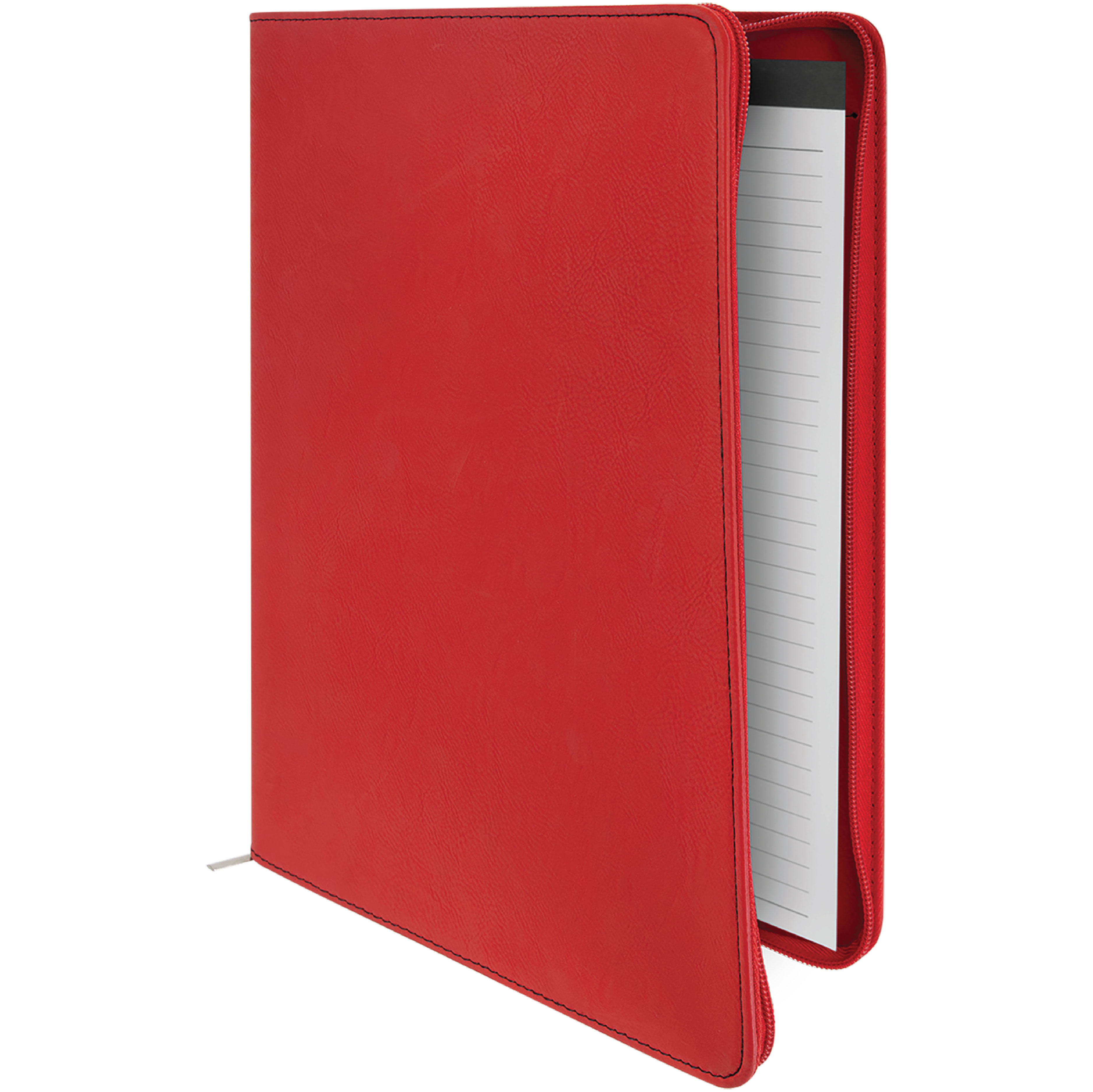 9" x 12" Leatherette Red Portfolio with Zipper 5