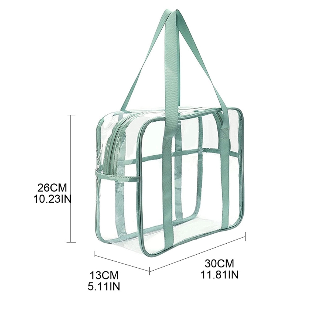 Transparent Zippered Toiletry Carry Handbag 4
