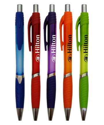 "Lucky" Translucent Click Pens w/ Colored Trim 1